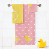 Splish Splash Rubber Enten Monogram Badhandtuch Set