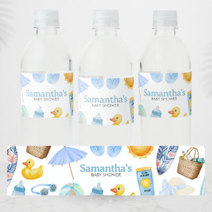 Splish Splash Sommer-Baby-Party Wasserflaschenetikett
