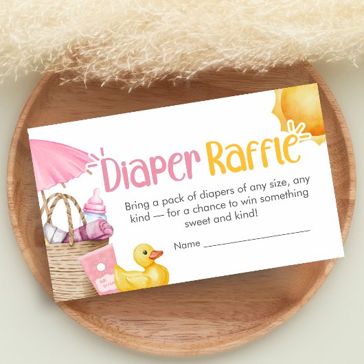 Splish Splash Summer Baby Shower Diaper Raffle Begleitkarte