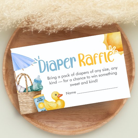 Splish Splash Summer Baby Shower Diaper Raffle Begleitkarte