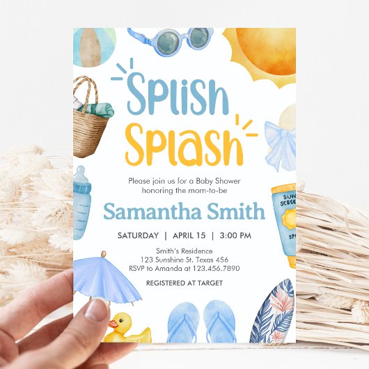 Splish Splash Summer Baby Shower Einladung