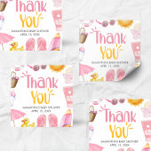 Splish Splash Summer Baby Shower Quadratischer Aufkleber