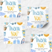 Splish Splash Summer Baby Shower Quadratischer Aufkleber