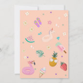 Splish Splash Summer Rainbow Sun Birthday Einladung (Rückseite)