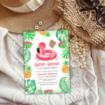 Splish Splash Tropischer Strandpool Baby Shower 