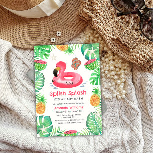 Splish Splash Tropischer Strandpool Baby Shower Einladung
