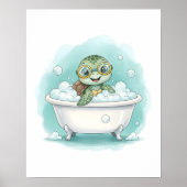 Splish Splash Turtle Time Kinder Badezimmer Wandku Poster (Vorne)