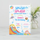 Splish Splash Wasserpark Parco Tassino Einladung (Stehend Vorderseite)