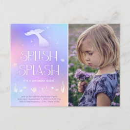 Splish Splash Whimsical Funkelnd Mermaid Geburtsta Postkarte