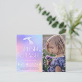 Splish Splash Whimsical Funkelnd Mermaid Geburtsta Postkarte (Stehend Vorderseite)