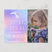 Splish Splash Whimsical Funkelnd Mermaid Geburtsta Postkarte (Vorderseite)