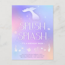 Splish Splash Whimsical Sparkle Mermaid Birthday