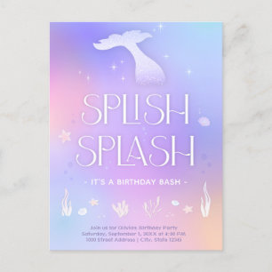 Splish Splash Whimsicaler Glitzer Nixen-Geburtstag Postkarte