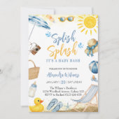 Splish SplashBlue Boy Baby Shower Einladung (Vorderseite)