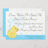 Splish Spritzen-Ducky Babyparty-Einladung Einladung (Vorne/Hinten)