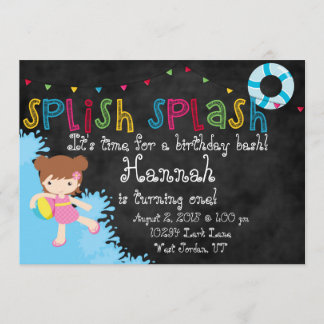 Splish Spritzen-Party laden ein Einladung