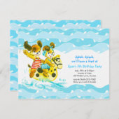 Splish Spritzen-Vintage Hunde, die Einladung (Vorne/Hinten)