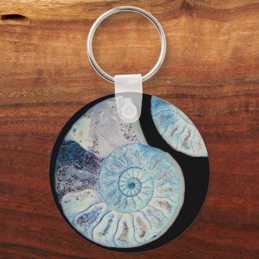 Split Ammonite Keyring Schlüsselanhänger (Vorderseite)