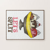 Split Banana Ice Cream Sundae Dessert Feinschmecke Puzzle (Horizontal)