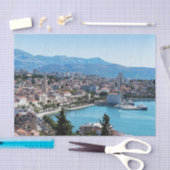 Split city seafront aerial view, Dalmatia, Croatia Seidenpapier (Handwerk)