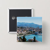 Split City Seafront aerial view, Dalmatien, Kroati Button (Vorne & Hinten)