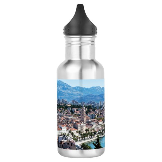 Split City Seafront aerial view, Dalmatien, Kroati Edelstahlflasche (Links)