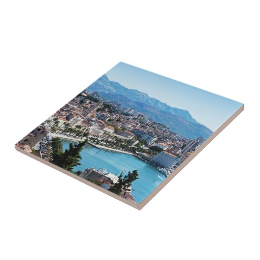 Split City Seafront aerial view, Dalmatien, Kroati Fliese (Seite)