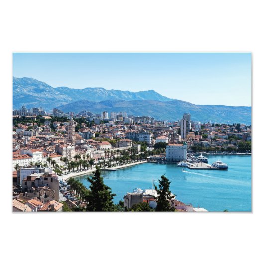 Split City Seafront aerial view, Dalmatien, Kroati Fotodruck (Vorne)