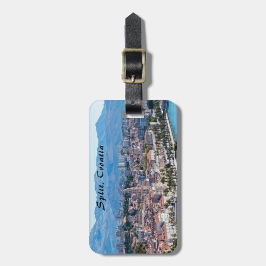 Split City Seafront aerial view, Dalmatien, Kroati Gepäckanhänger (Vorderseite vertikal)