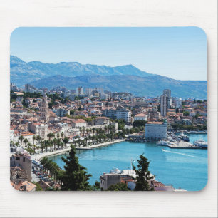 Split City Seafront aerial view, Dalmatien, Kroati Mousepad