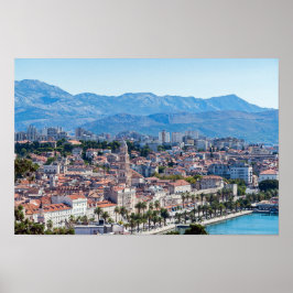 Split City Seafront aerial view, Dalmatien, Kroati Poster