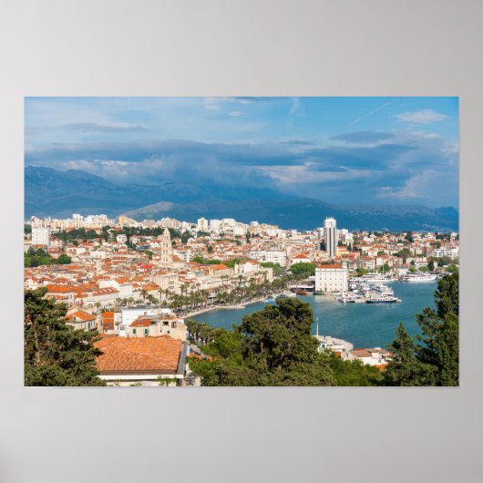 Split City Seafront aerial view, Dalmatien, Kroati Poster (Vorne)