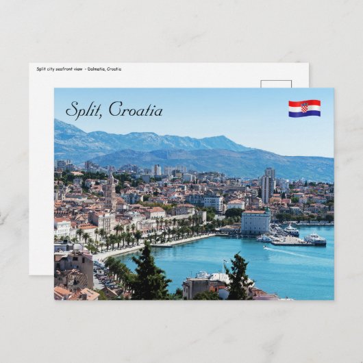 Split City Seafront aerial view, Dalmatien, Kroati Postkarte (Vorne/Hinten)