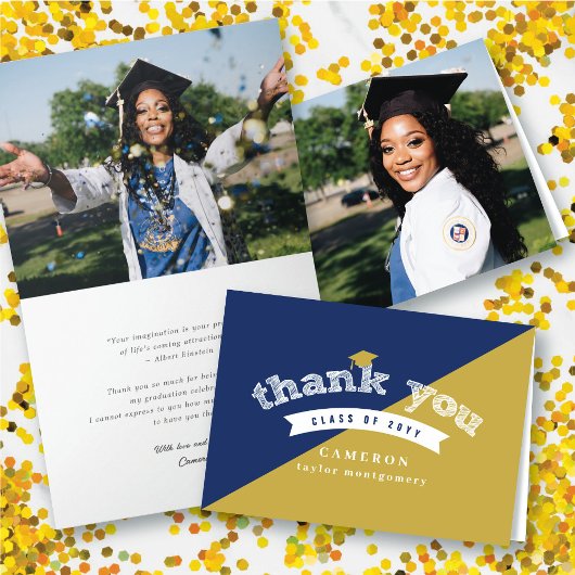 Split Colors Modern White Sketch Abschluss Foto Dankeskarte