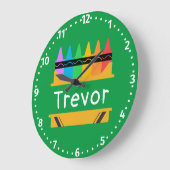Split Crayon Box Personalized Kids Room Große Wanduhr (Winkel)