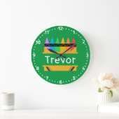 Split Crayon Box Personalized Kids Room Große Wanduhr (Zuhause)
