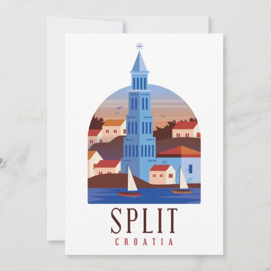 Split Croatia Dalmatien Vintage Einladungskarte Einladung (Vorderseite)