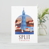 Split Croatia Dalmatien Vintage Einladungskarte Einladung (Stehend Vorderseite)