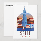 Split Croatia Dalmatien Vintage Einladungskarte Einladung (Vorne/Hinten)