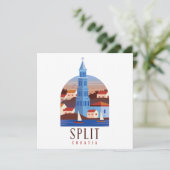 Split Croatia Dalmatien Vintage Grußkarte Karte (Stehend Vorderseite)