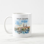 Split Croatia Dalmatien Wasserfarbe Kaffeetasse (Links)