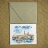 Split Croatia Dalmatien Wasserfarbe Postkarte