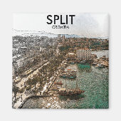 Split Croatia Küstensicht Magnet (Vorne)
