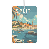 Split Croatia Reisen Vintag Autolufterfrischer (Vorderseite)