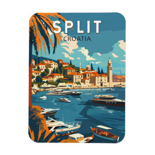 Split Croatia Reisen Vintag Magnet