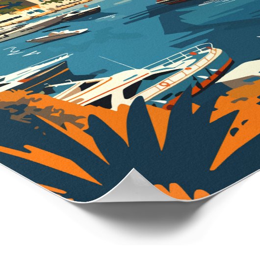 Split Croatia Reisen Vintag Poster (Ecke)