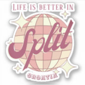 Split Croatia Retro Vintager Party Urlaub Aufkleber (Vorderseite)