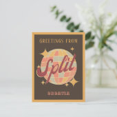 Split Croatia Retro Vintages Party Postkarte (Stehend Vorderseite)