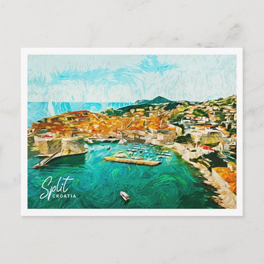 Split Croatia Schöne Öl Paint Landschaft Postkarte (Vorderseite)