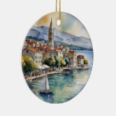 Split Croatia Segeln Wasserfarbe Keramik Ornament (Rechts)